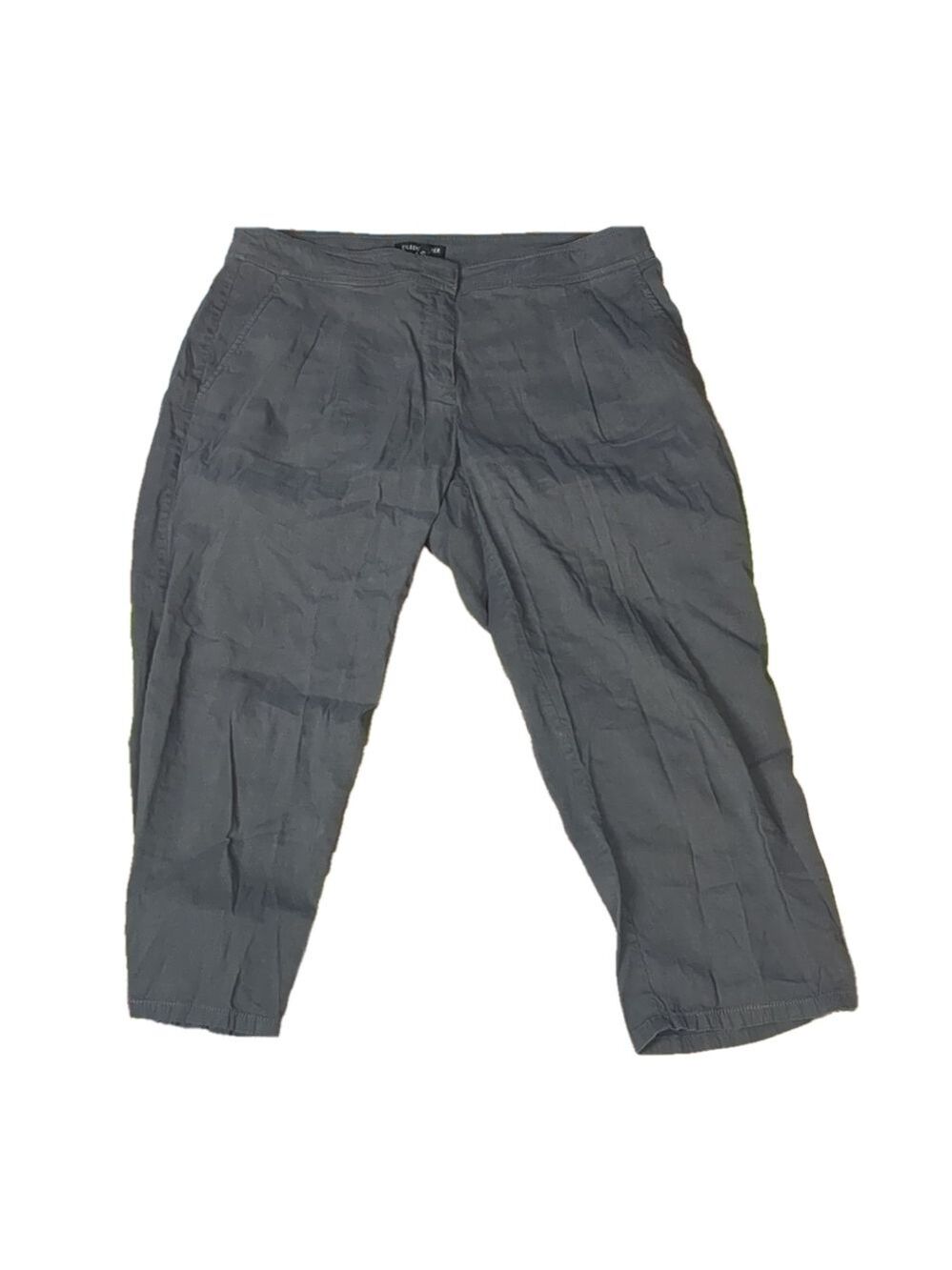 EILEEN Fisher gray linen Blend capris size 8